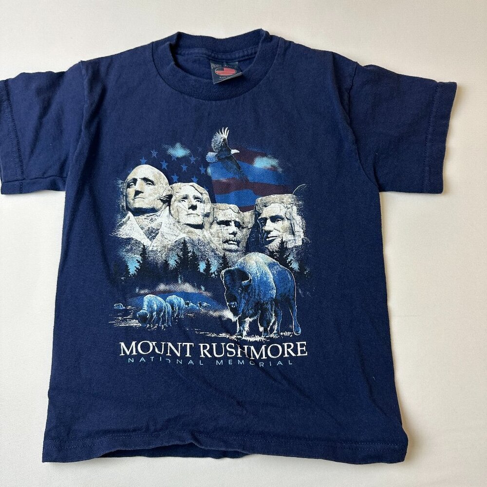 Mount Rushmore Shirt Youth Small 6/8 Prairie Mountain National Memorial Bison U